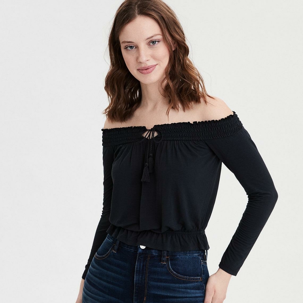 American Eagle | Long Sleeve Off the Shoulder Tee